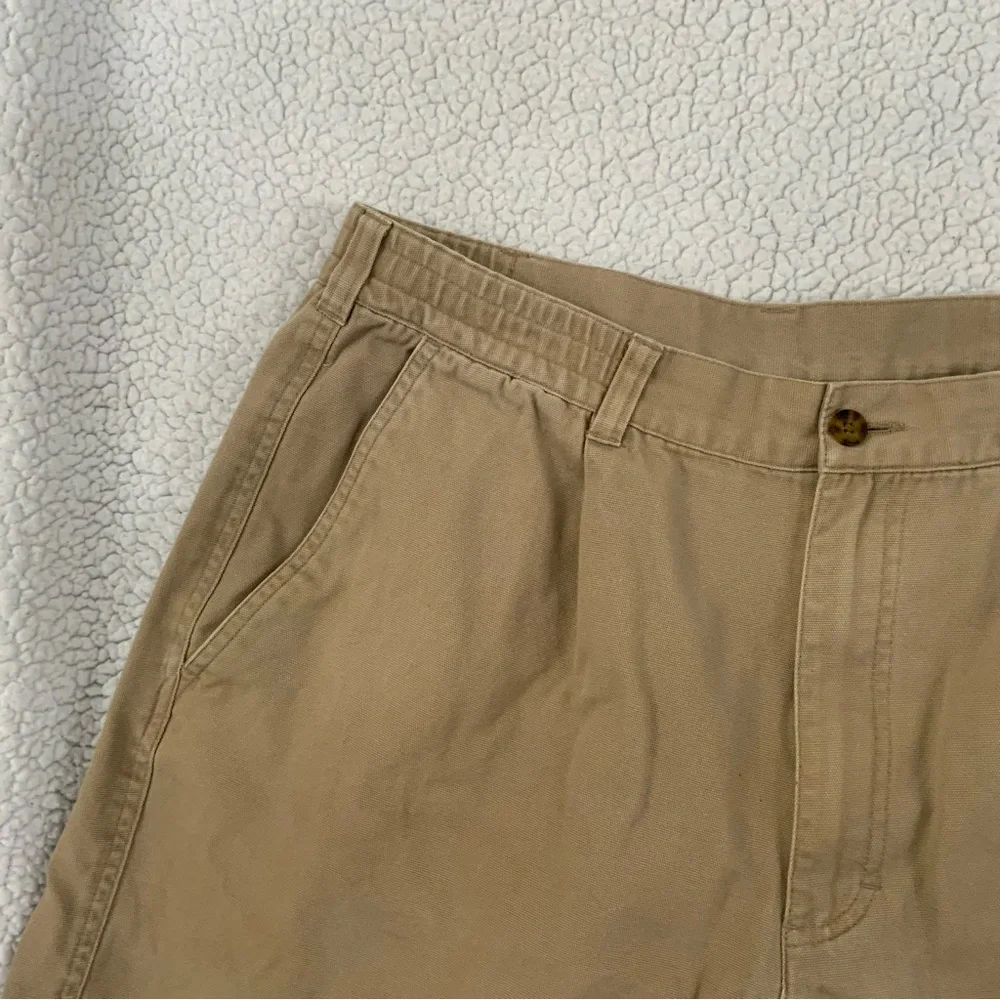 Woolrich Khaki Hiking Shorts Size 33 Ripstop Twill Pockets 100% Cotton Outdoors